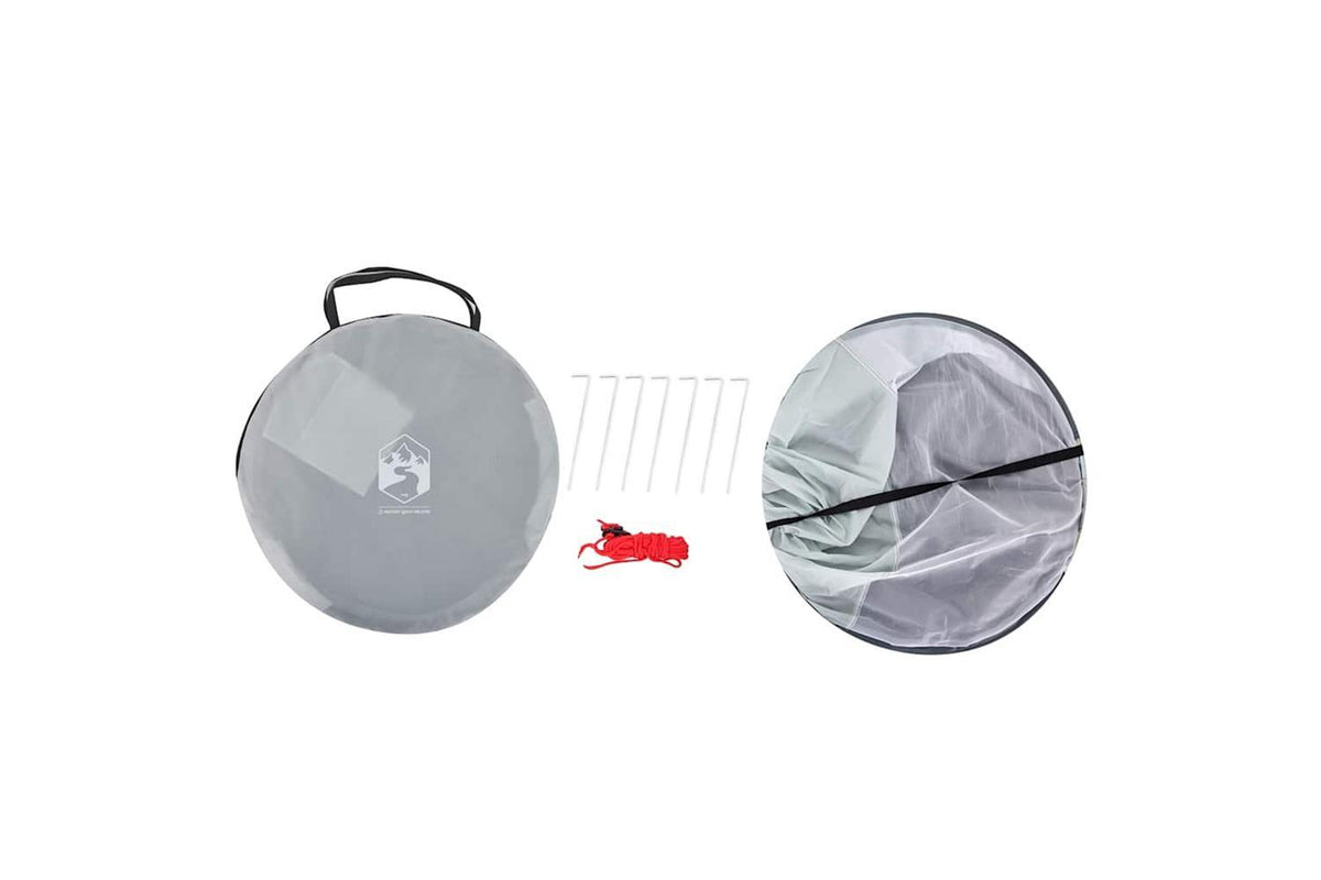 Vidaxl Beach Tent 2-person Grey Pop-up Waterproof-9