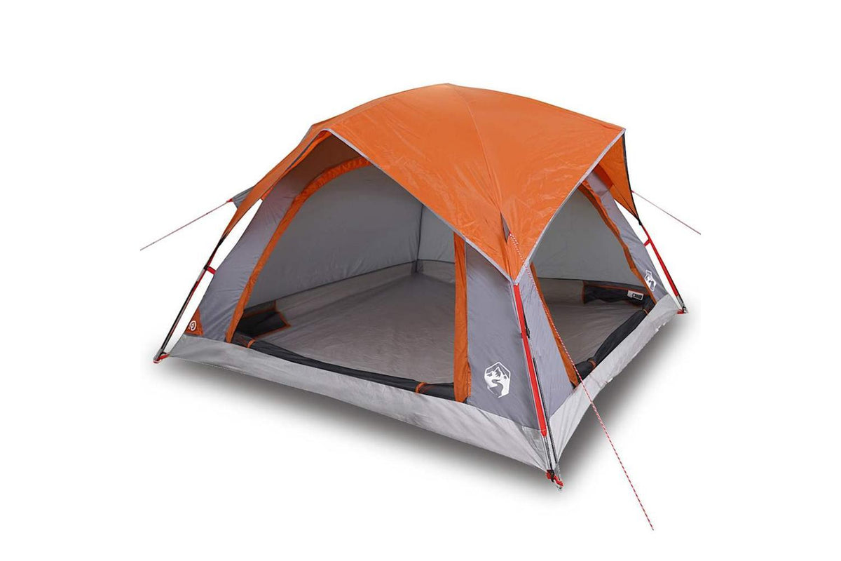 Vidaxl Camping Tent Cabin 4-person Grey And Orange Waterproof-2