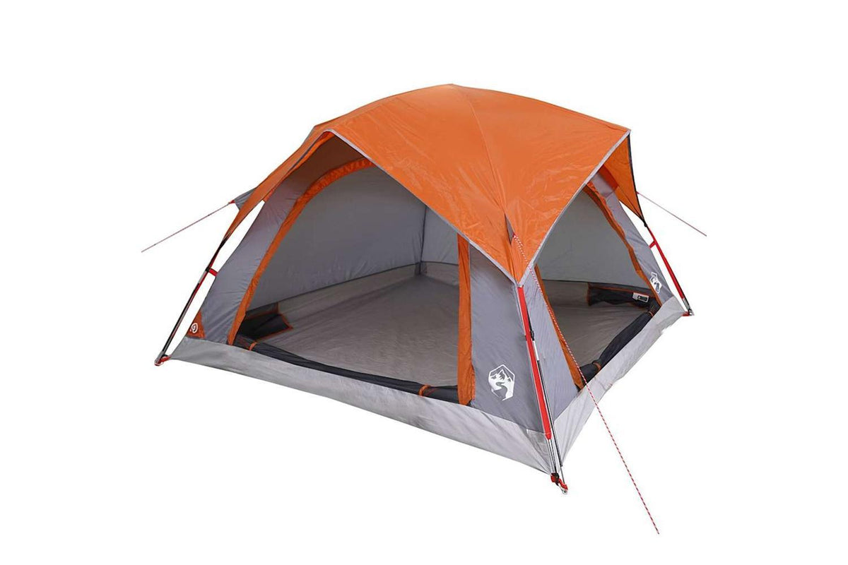 Vidaxl Camping Tent Cabin 4-person Grey And Orange Waterproof-3