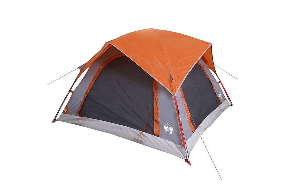 Vidaxl Camping Tent Cabin 4-person Grey And Orange Waterproof-5