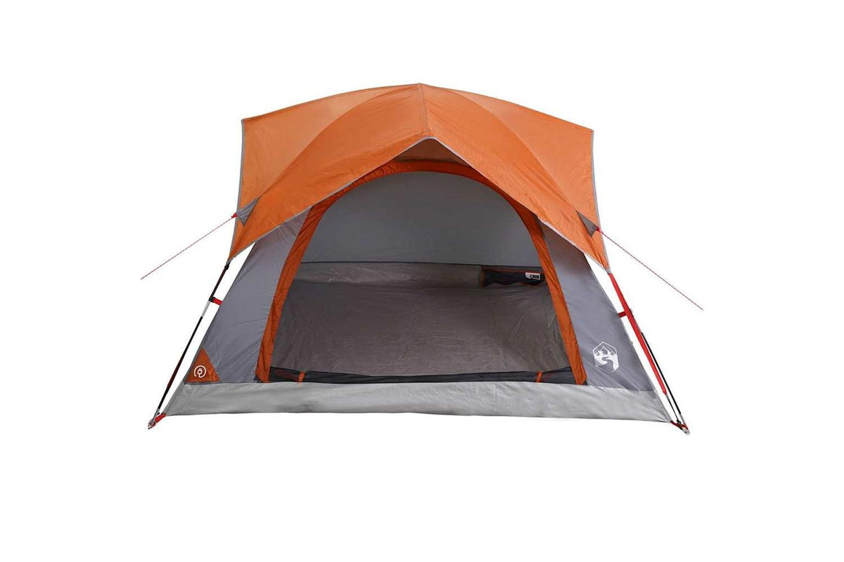 Vidaxl Camping Tent Cabin 4-person Grey And Orange Waterproof-6