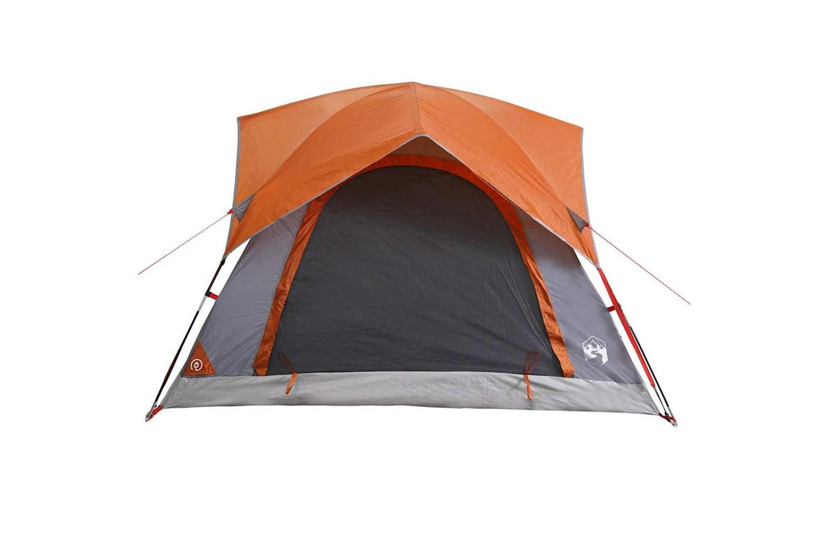 Vidaxl Camping Tent Cabin 4-person Grey And Orange Waterproof-7