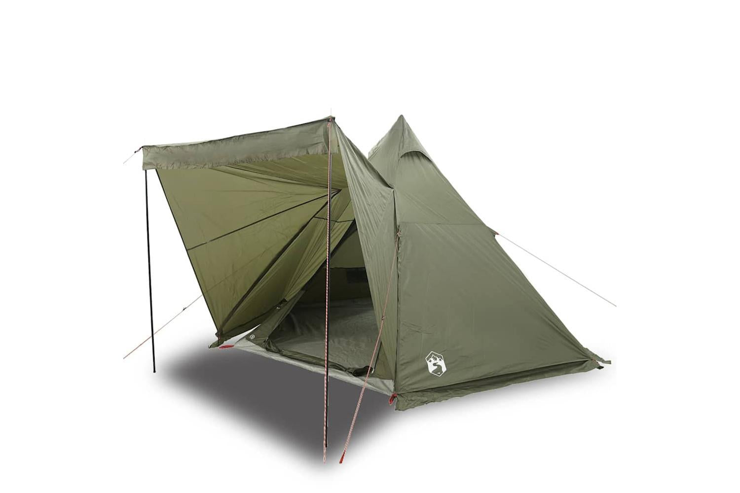 Vidaxl Family Tent Tipi 6-person Olive Green Waterproof