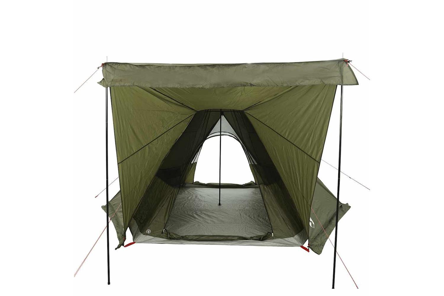 Vidaxl Family Tent Tipi 6-person Olive Green Waterproof-5