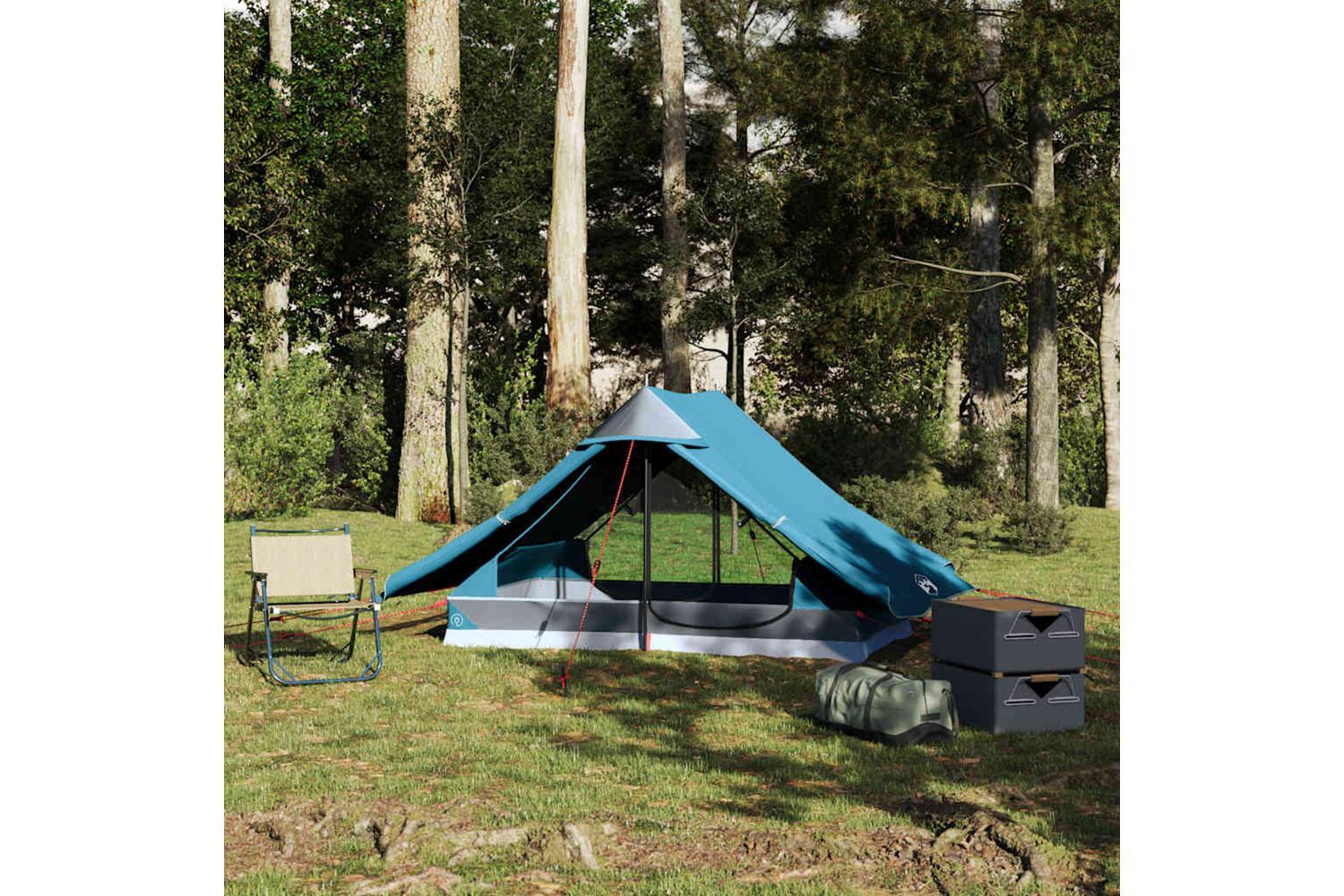 Vidaxl Camping Tent 2-person Blue Waterproof-4