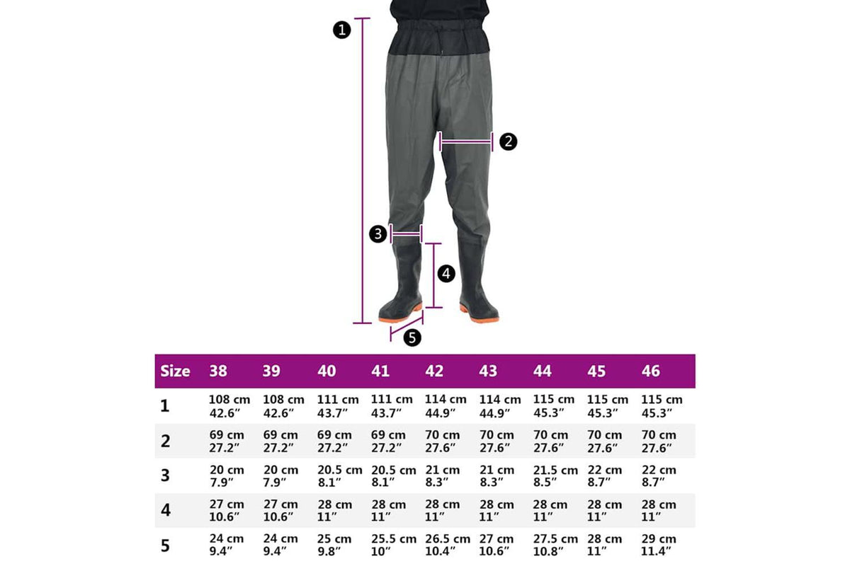 Vidaxl Waist Waders With Boots Dark Green Size 41-7
