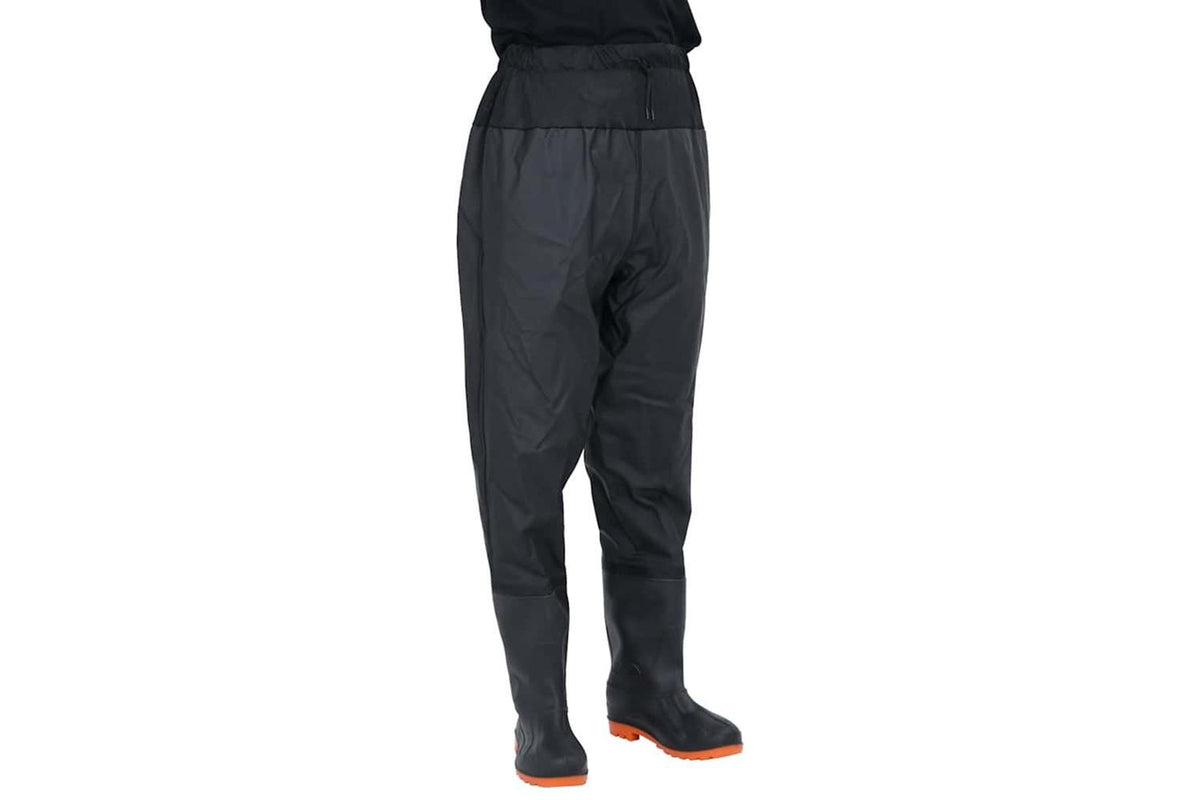 Vidaxl Waist Waders With Boots Black Size 45