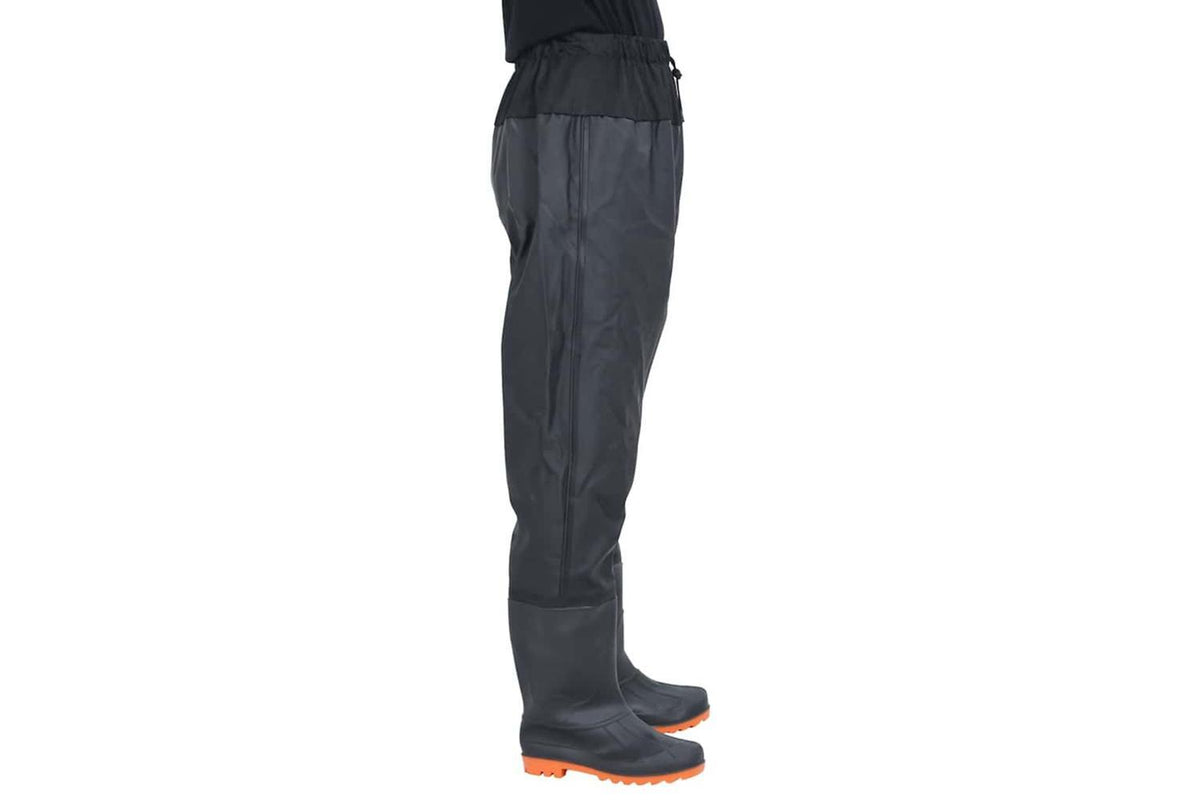Vidaxl Waist Waders With Boots Black Size 45-3