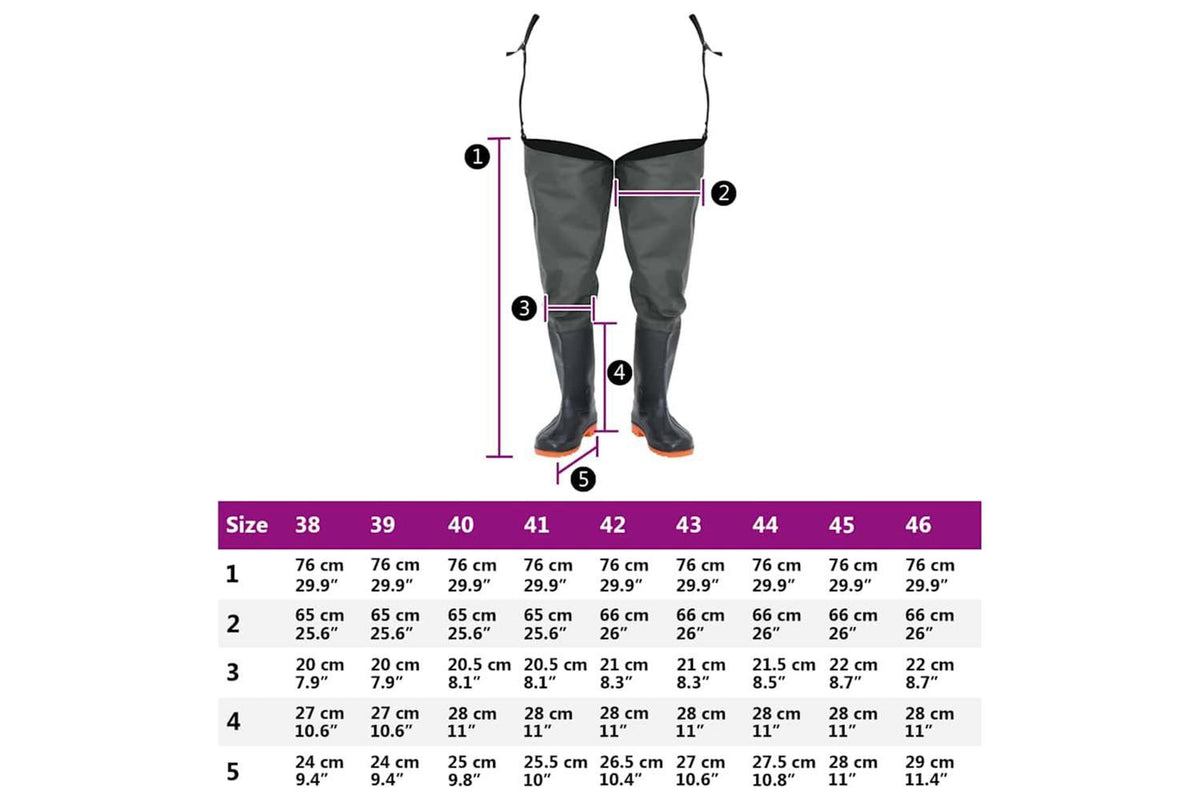 Vidaxl Hip Waders Dark Green Size 42-7