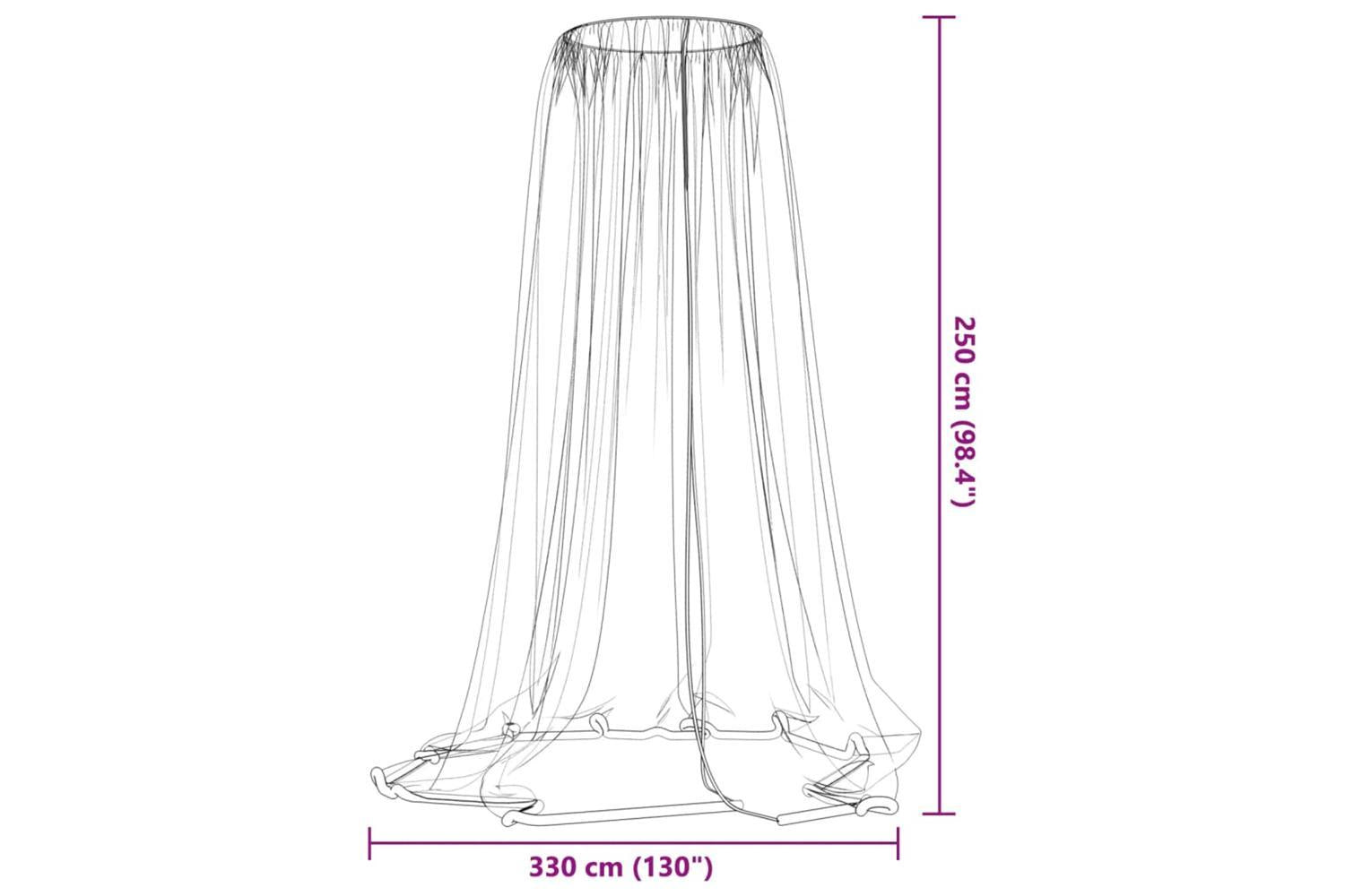 Vidaxl Mosquito Net For Umbrella 220 Mesh White ÃŽÂ¦330x250 Cm-6
