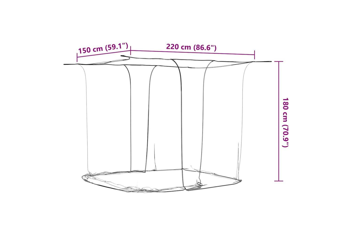 Vidaxl Hanging Mosquito Net 156 Mesh White 220x150x180 Cm-7