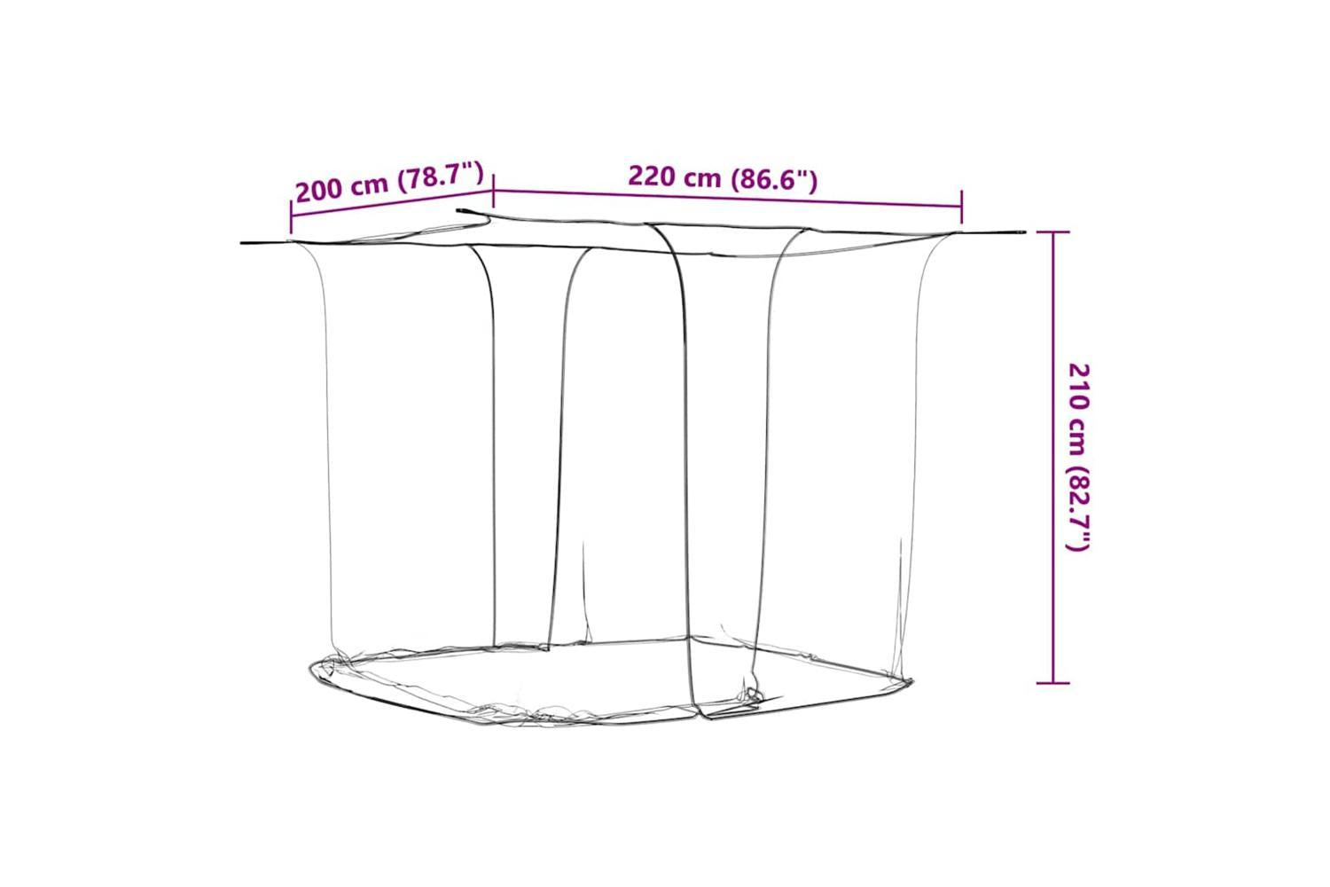 Vidaxl Hanging Mosquito Net 156 Mesh White 220x200x210 Cm-8