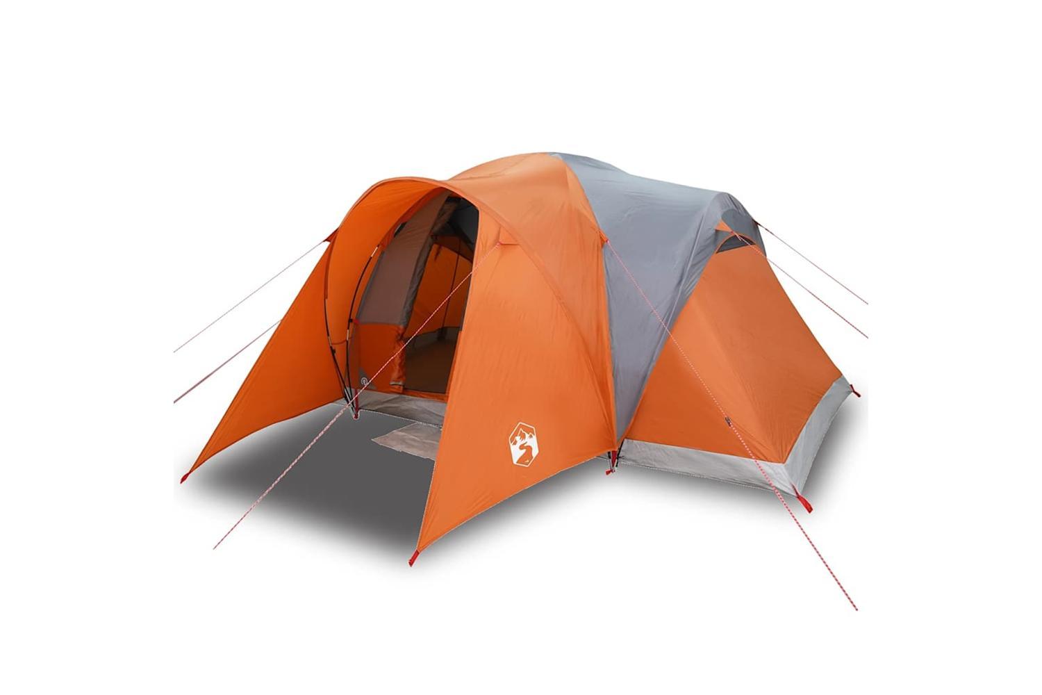 Vidaxl Family Tent Dome 6-person Grey And Orange Waterproof-2