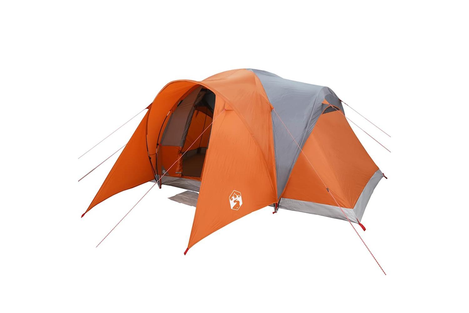 Vidaxl Family Tent Dome 6-person Grey And Orange Waterproof-4