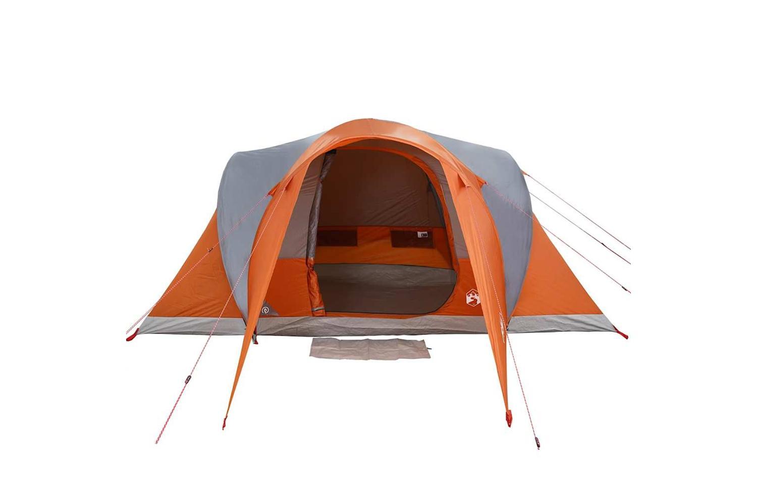 Vidaxl Family Tent Dome 6-person Grey And Orange Waterproof-6