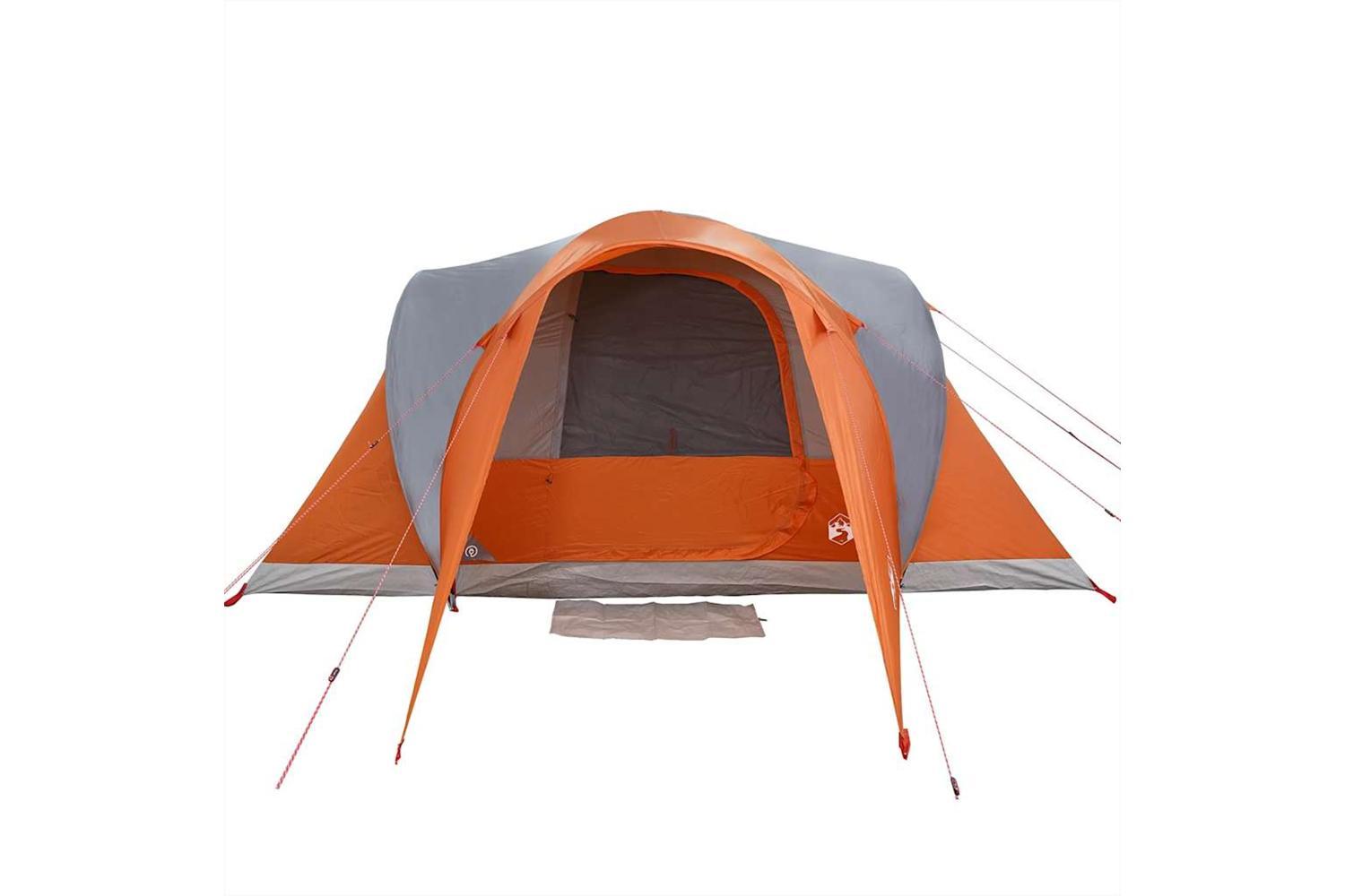 Vidaxl Family Tent Dome 6-person Grey And Orange Waterproof-7