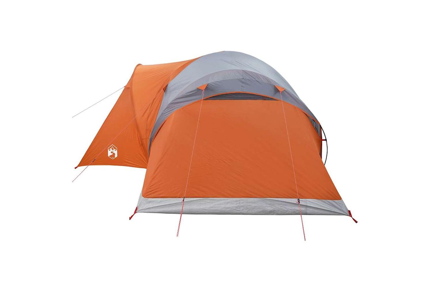 Vidaxl Family Tent Dome 6-person Grey And Orange Waterproof-8
