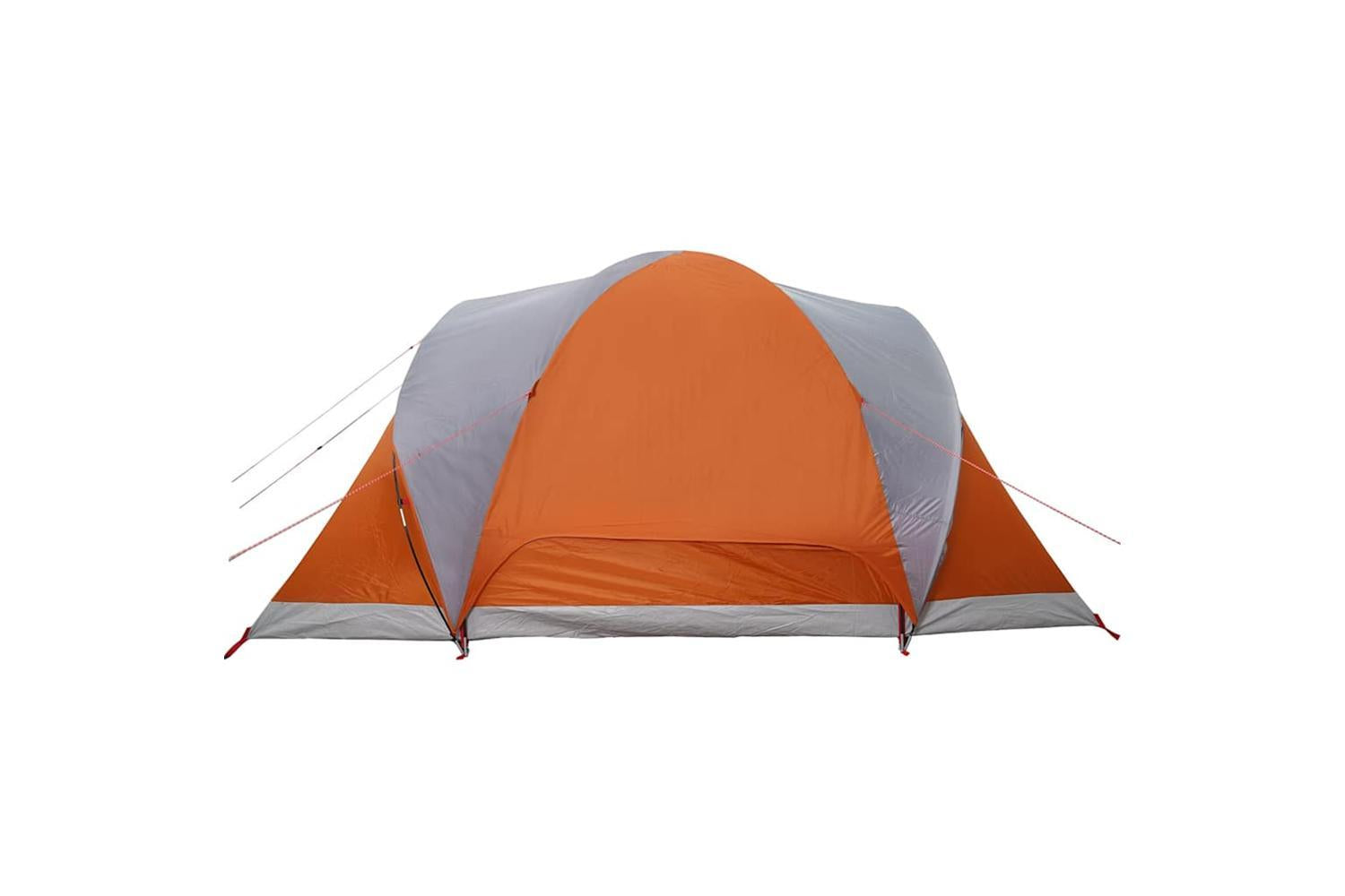 Vidaxl Family Tent Dome 6-person Grey And Orange Waterproof-9