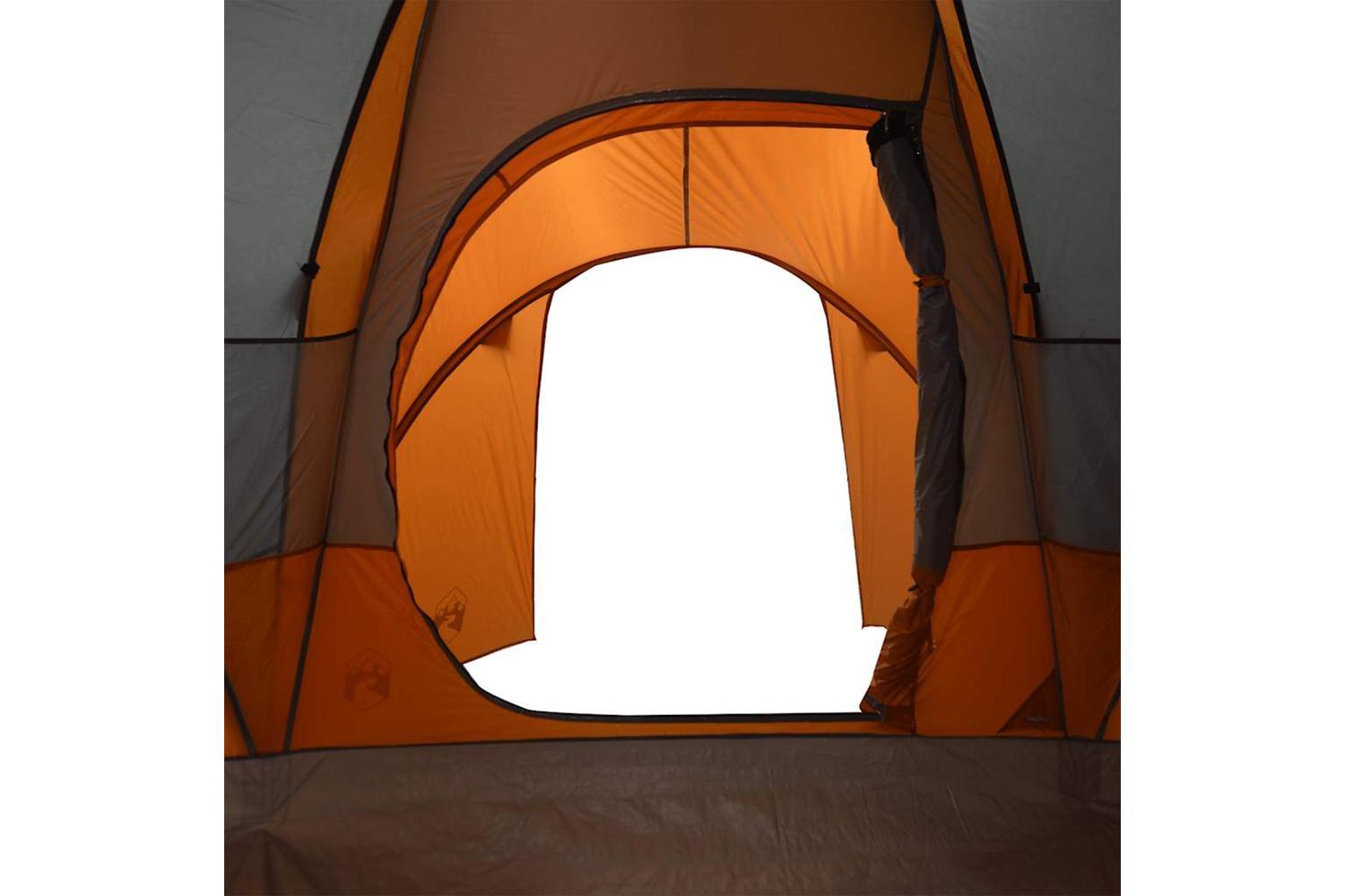 Vidaxl Family Tent Dome 6-person Grey And Orange Waterproof-10
