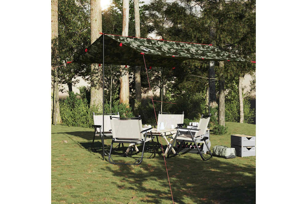 Vidaxl Camping Tarp Camouflage 306x306 Cm Waterproof-3