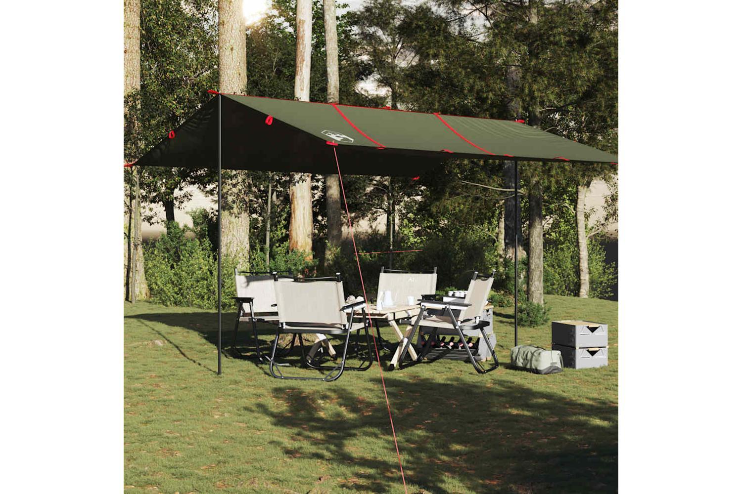 Vidaxl Camping Tarp Olive Green 451x420 Cm Waterproof-3