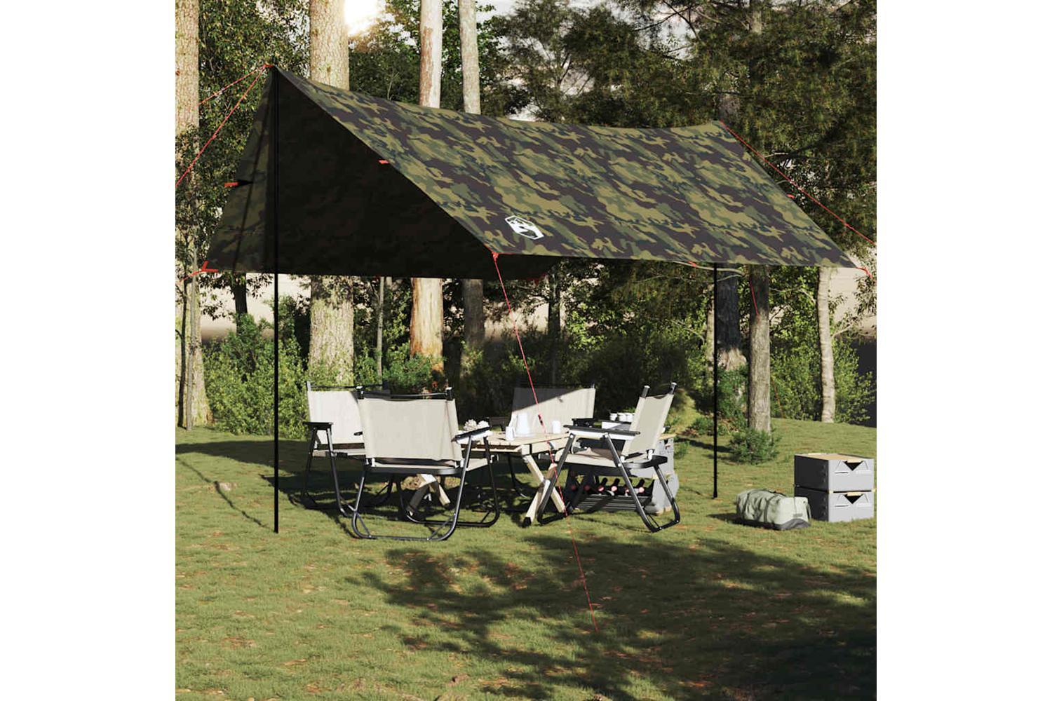 Vidaxl Camping Tarp Camouflage 438x376x212 Cm Waterproof-3