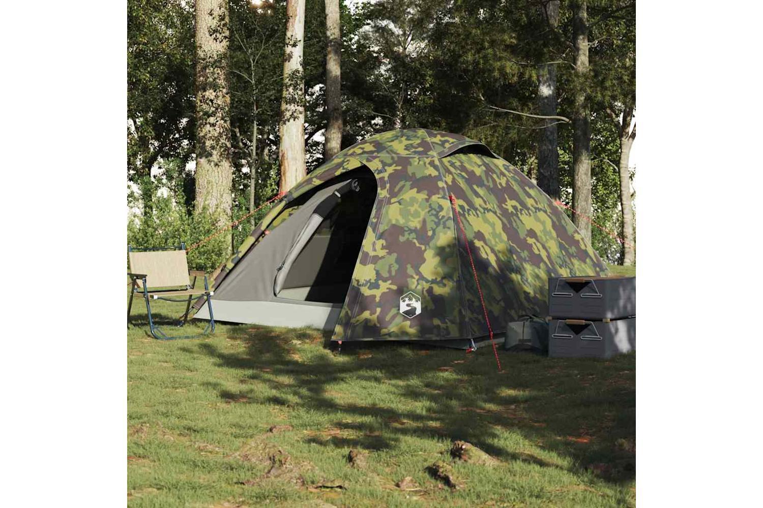 Vidaxl Camping Tent Dome 3-person Camouflage Waterproof-3