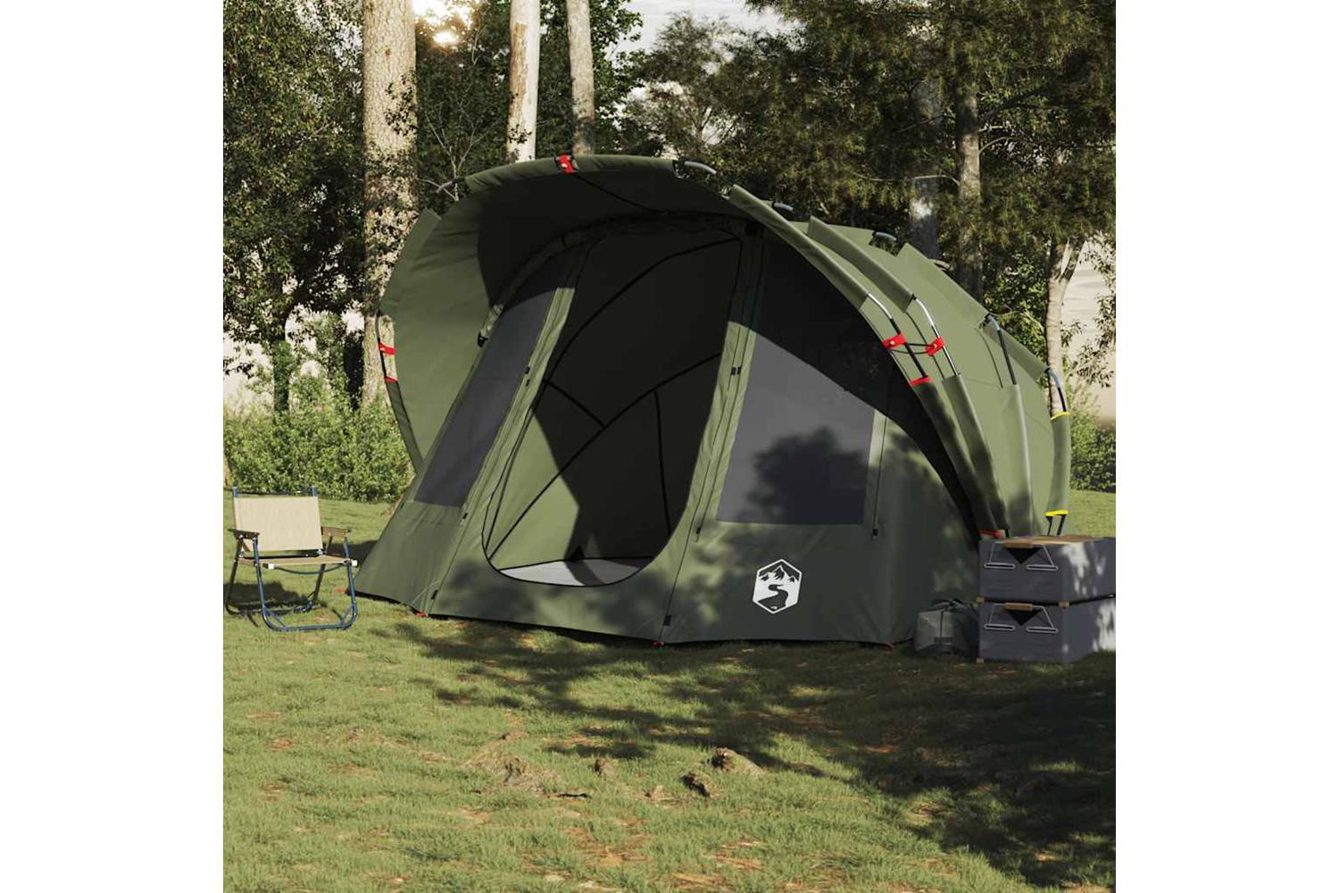 Vidaxl Fishing Tent 5-person Olive Green Waterproof-3