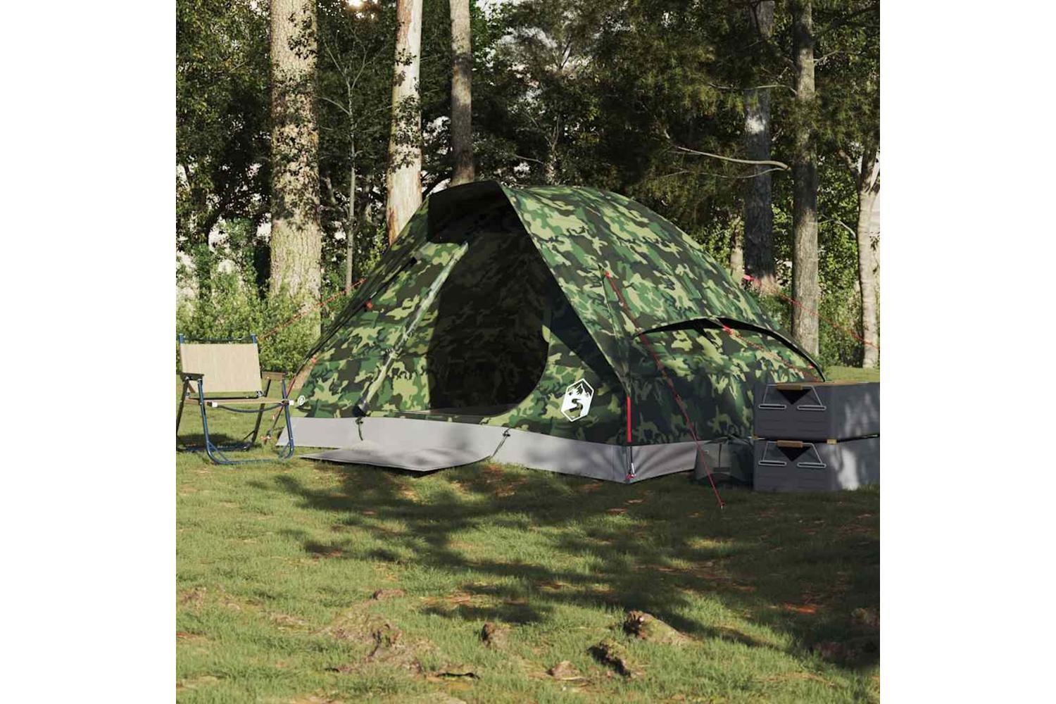 Vidaxl Camping Tent Dome 2-person Camouflage Waterproof-3