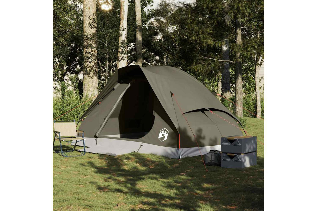 Vidaxl Camping Tent Dome 4-person Brown Waterproof-3
