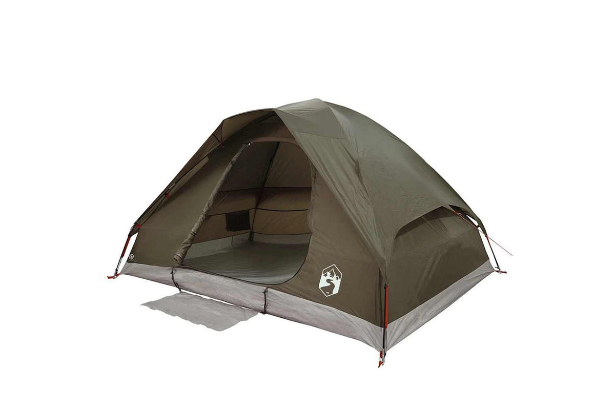 Vidaxl Camping Tent Dome 4-person Brown Waterproof-4