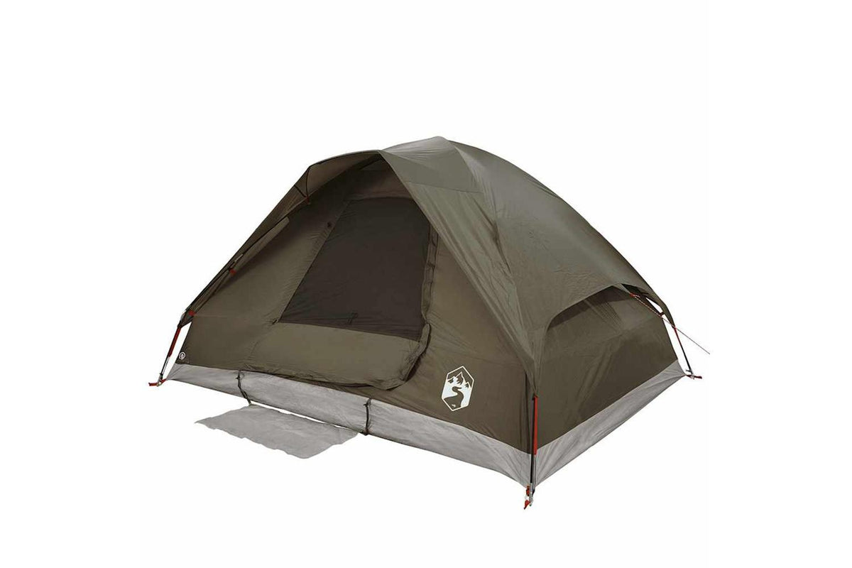 Vidaxl Camping Tent Dome 4-person Brown Waterproof-5