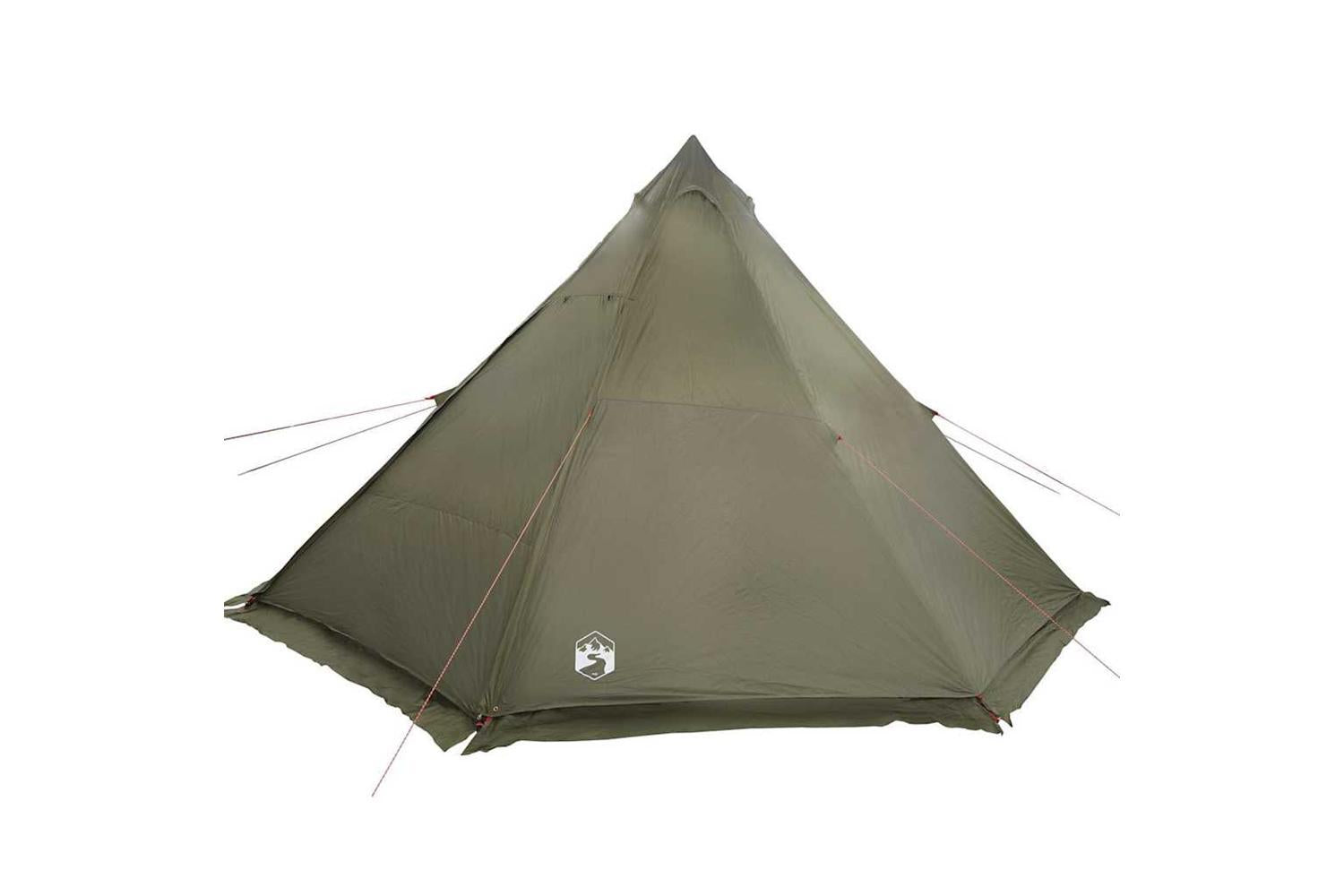 Vidaxl Family Tent Tipi 8-person Olive Green Waterproof-9