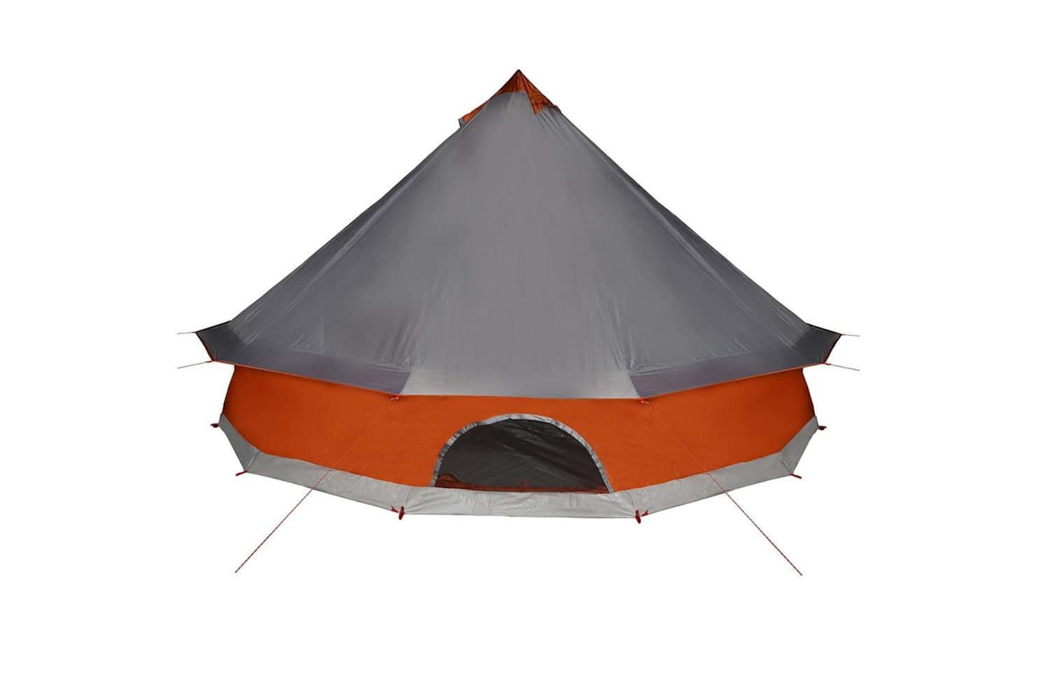 Vidaxl Family Tent Tipi 10-person Grey And Orange Waterproof-10
