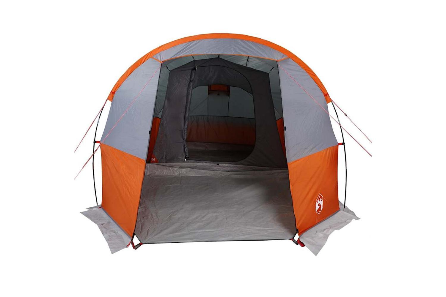 Vidaxl Camping Tent Tunnel 4-person Grey And Orange Waterproof-6