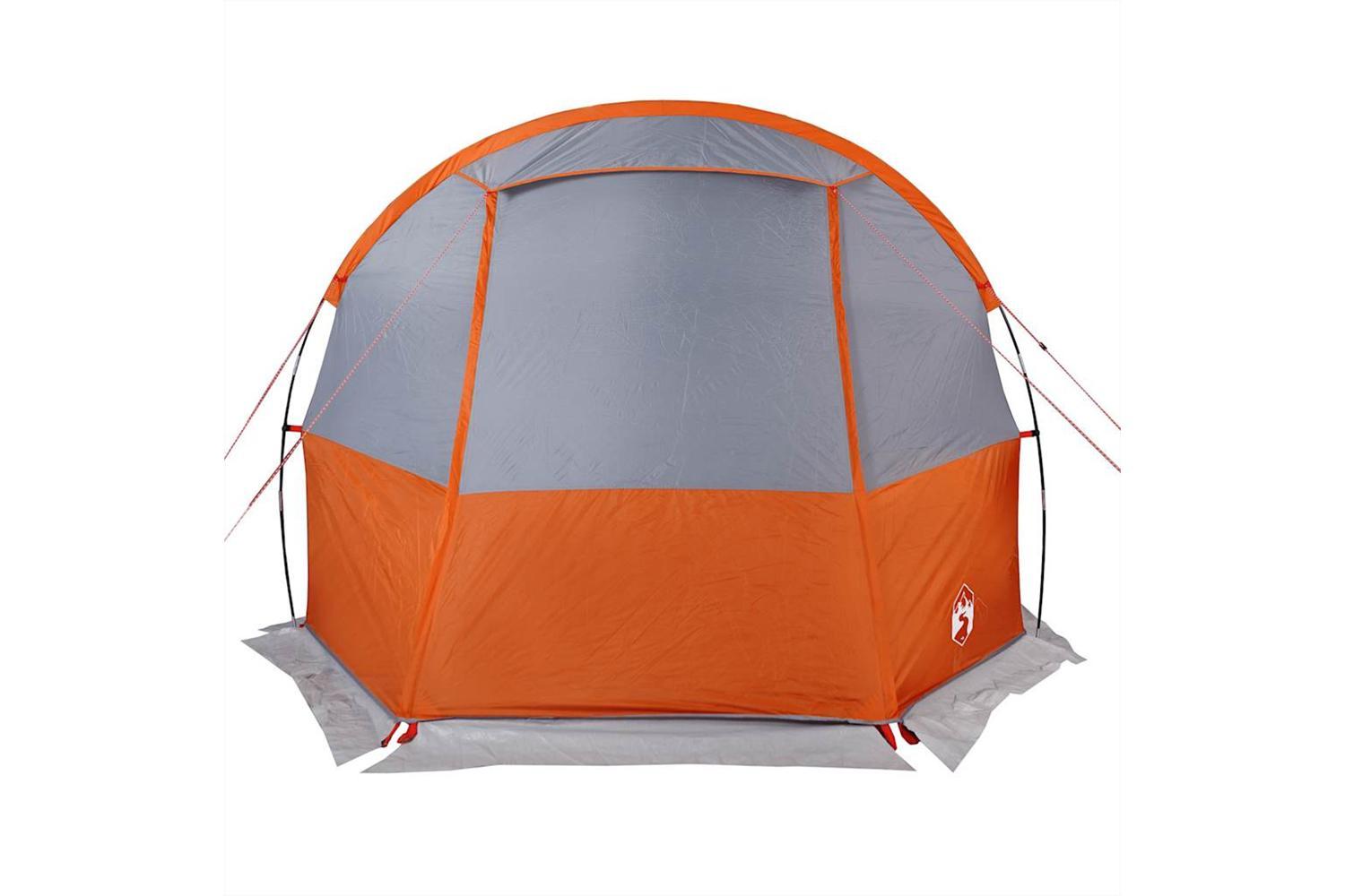 Vidaxl Camping Tent Tunnel 4-person Grey And Orange Waterproof-7