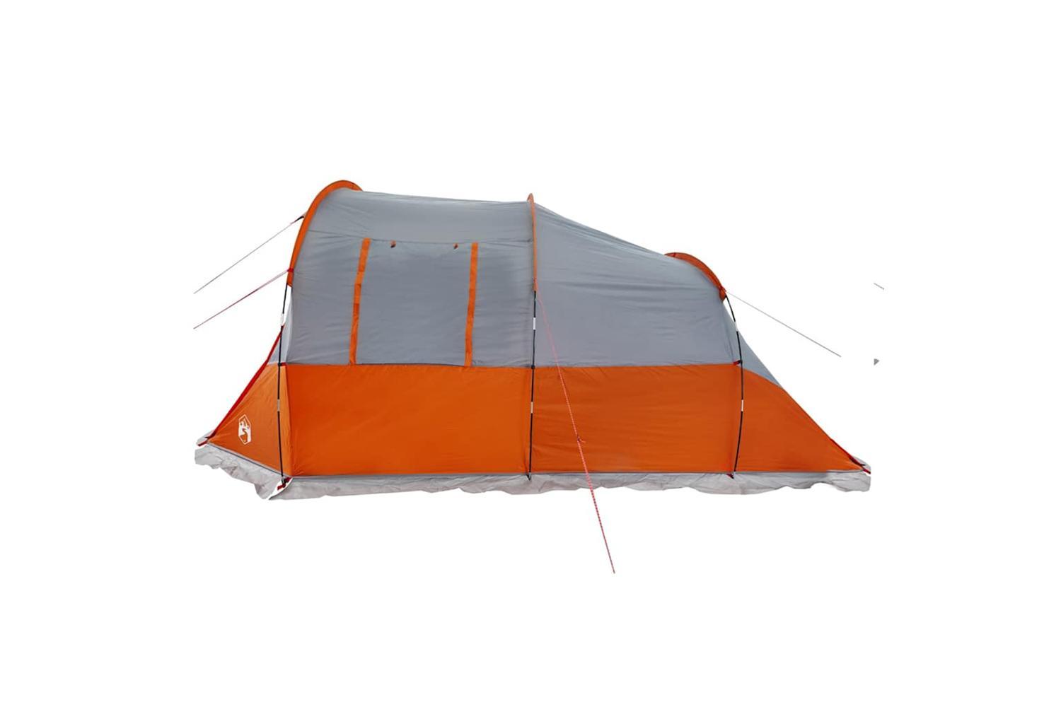 Vidaxl Camping Tent Tunnel 4-person Grey And Orange Waterproof-9