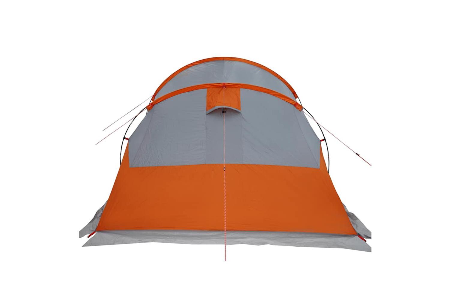 Vidaxl Camping Tent Tunnel 4-person Grey And Orange Waterproof-10