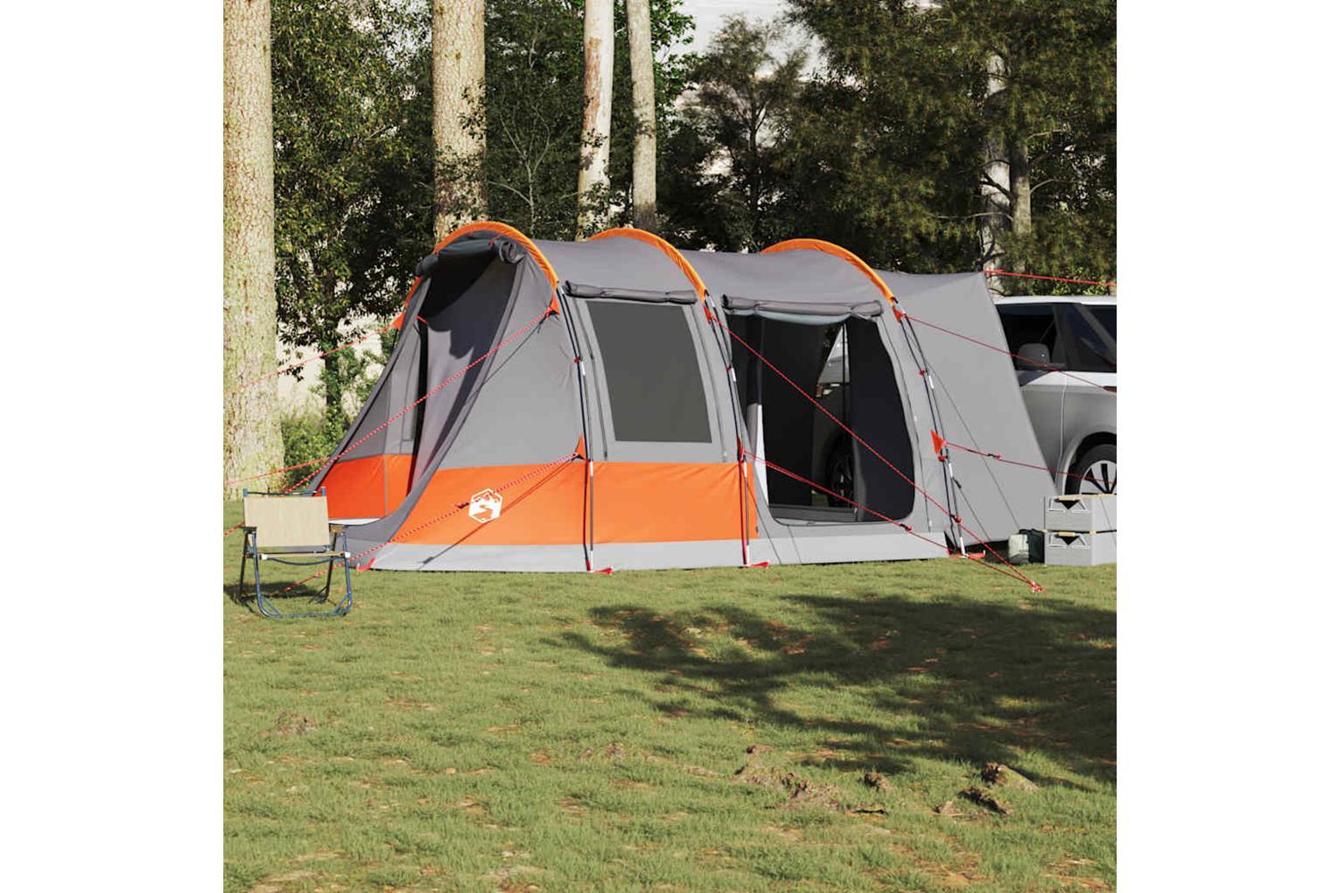 Vidaxl Car Tent 2-person Grey And Orange Waterproof-3