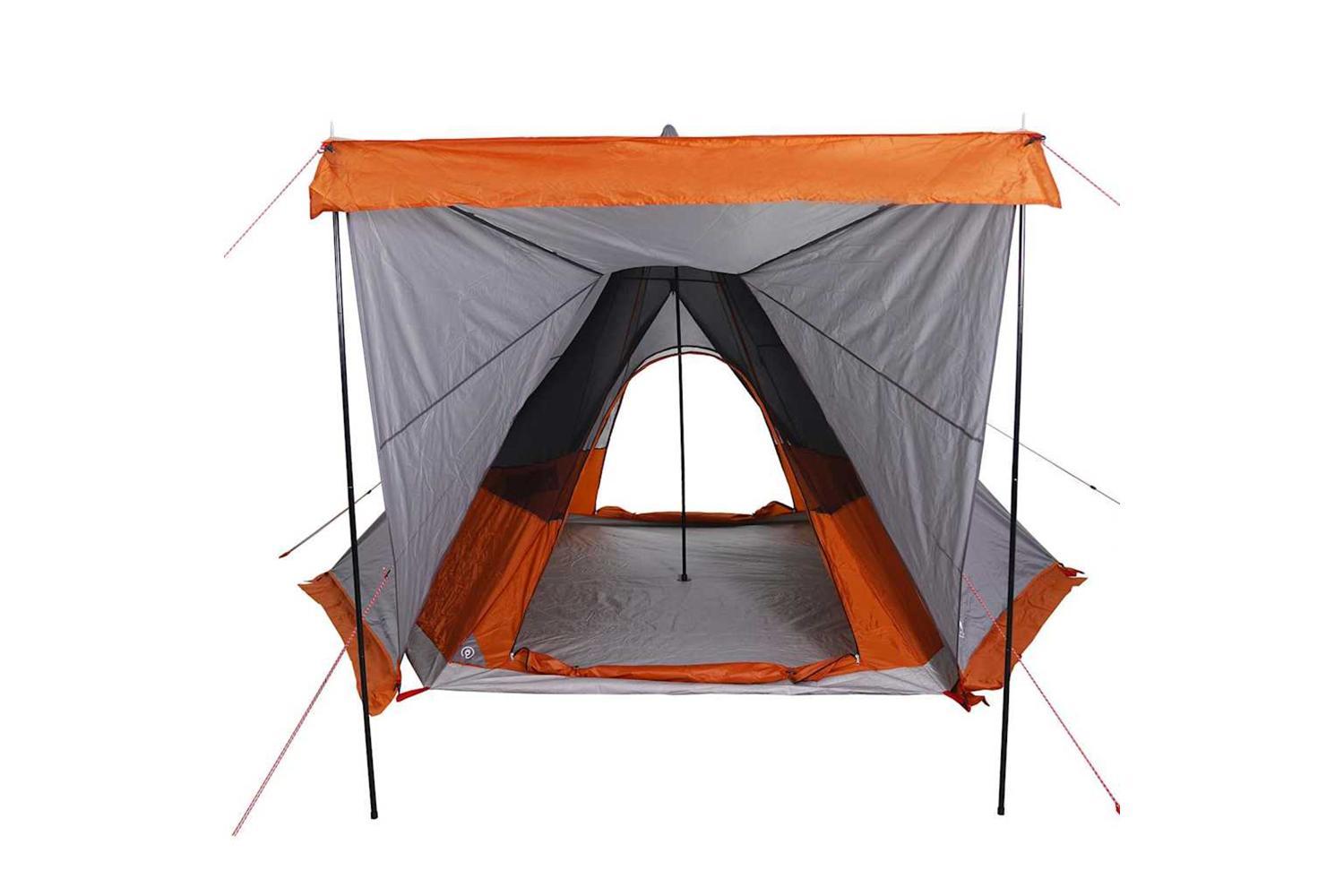 Vidaxl Family Tent Tipi 6-person Grey And Orange Waterproof-5