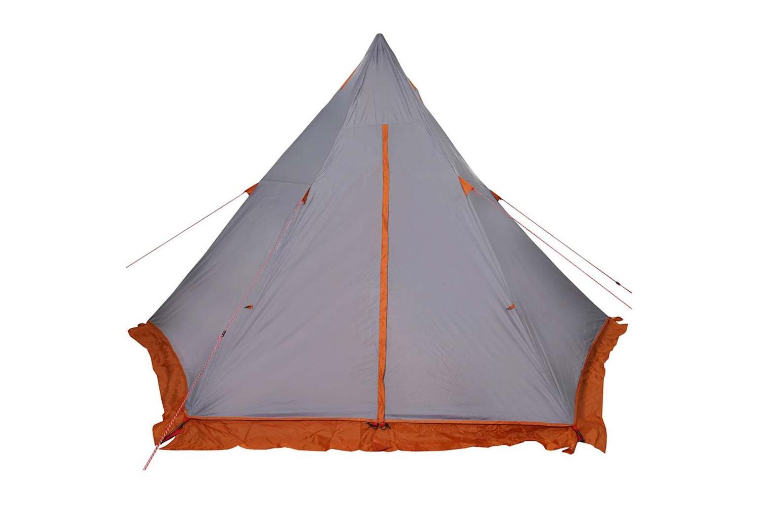 Vidaxl Family Tent Tipi 6-person Grey And Orange Waterproof-10