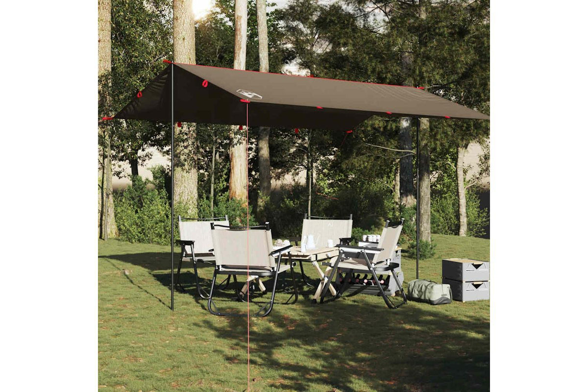 Vidaxl Camping Tarp Brown 406x306 Cm Waterproof-3