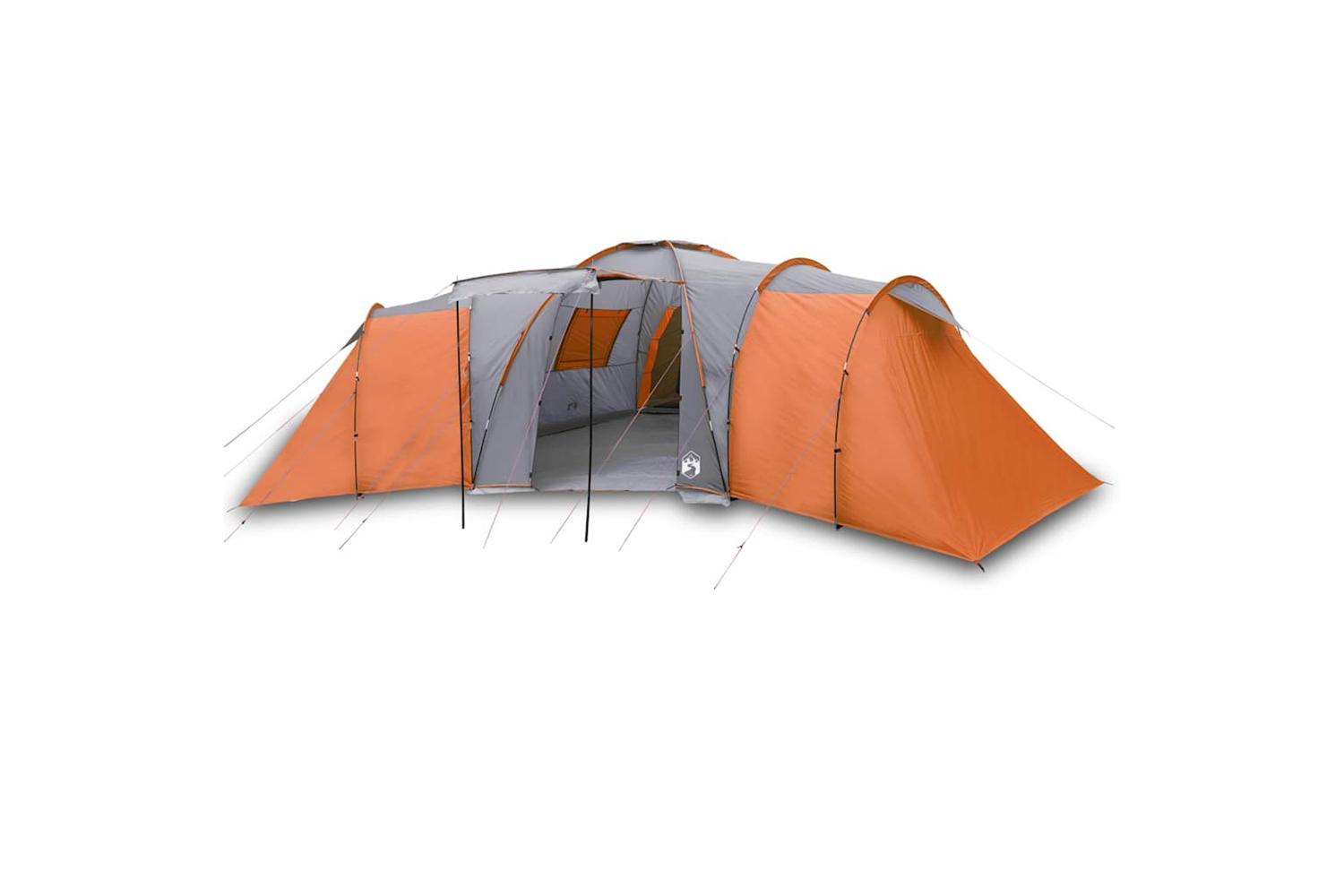 Vidaxl Family Tent Dome 12-person Grey And Orange Waterproof-2