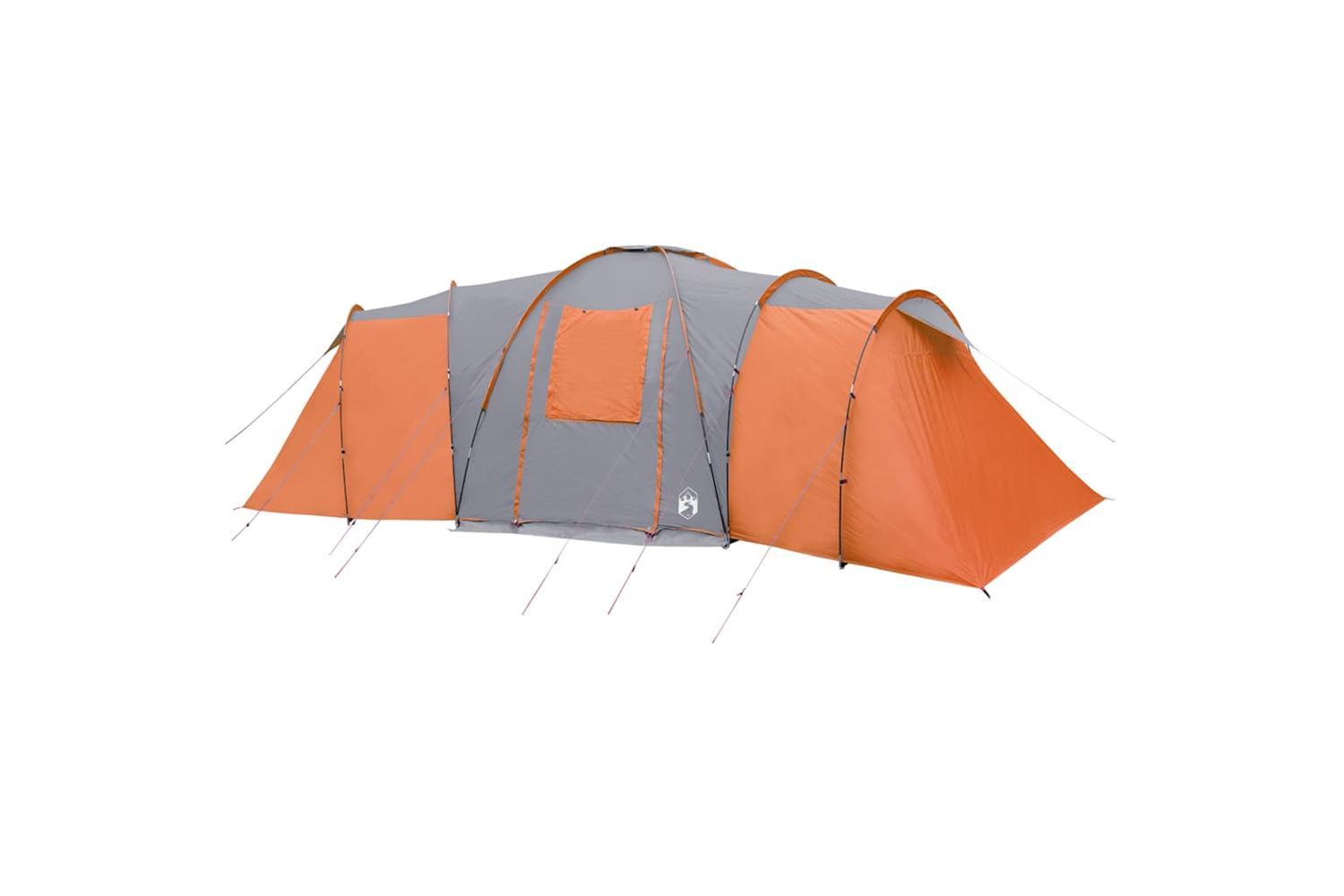 Vidaxl Family Tent Dome 12-person Grey And Orange Waterproof-5