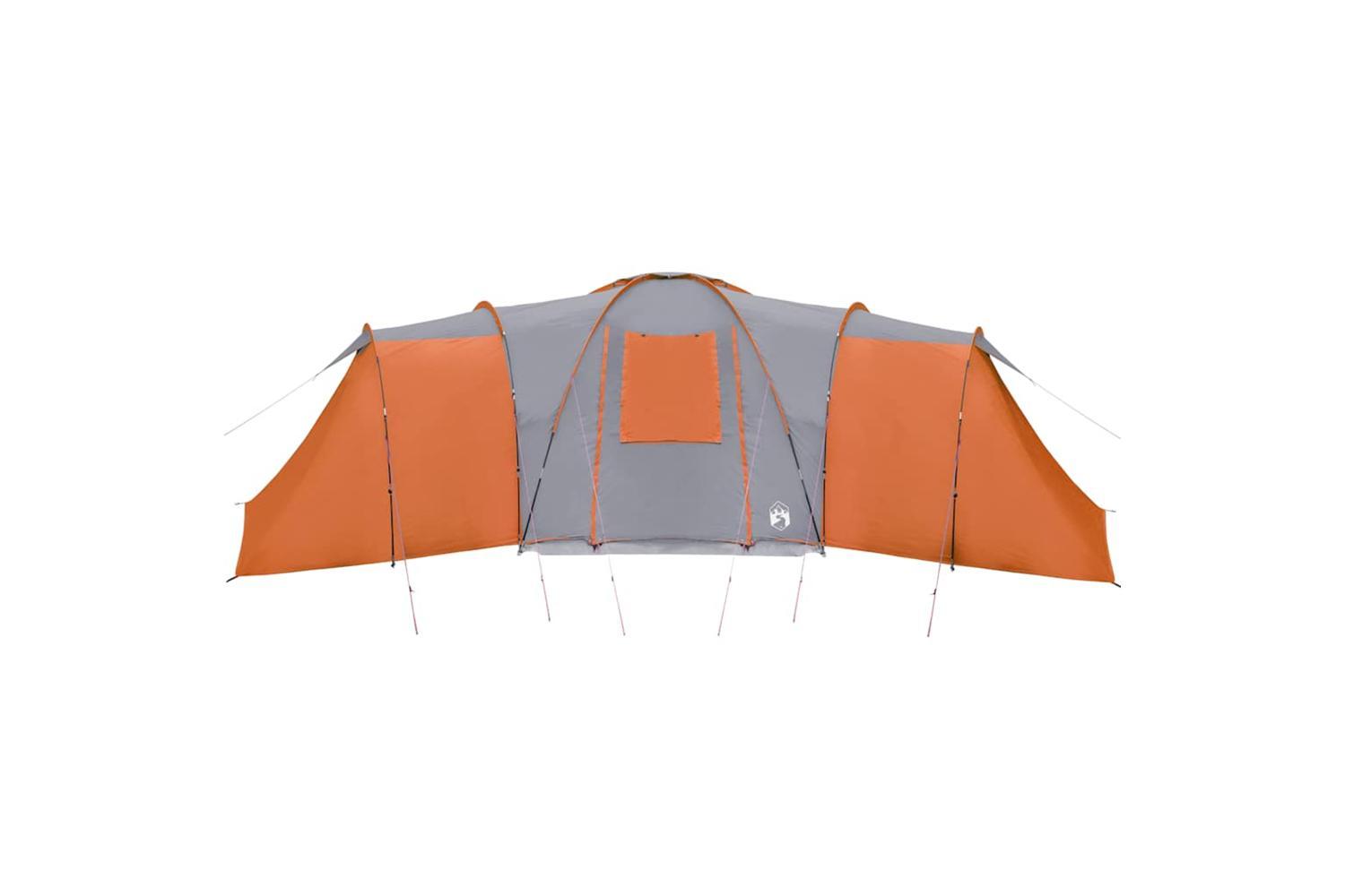 Vidaxl Family Tent Dome 12-person Grey And Orange Waterproof-6