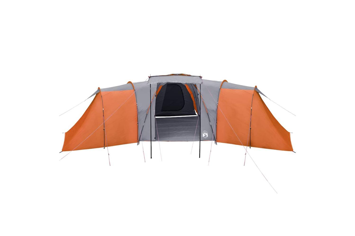 Vidaxl Family Tent Dome 12-person Grey And Orange Waterproof-7