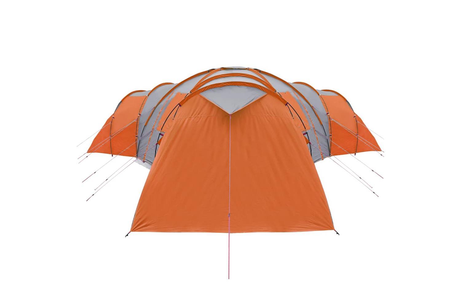 Vidaxl Family Tent Dome 12-person Grey And Orange Waterproof-8