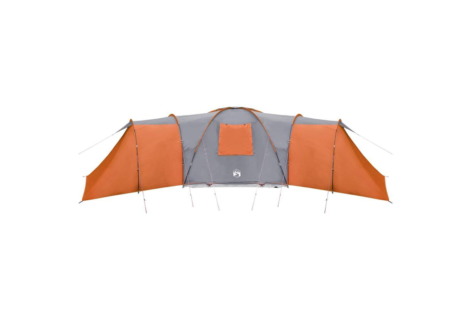 Vidaxl Family Tent Dome 12-person Grey And Orange Waterproof-10