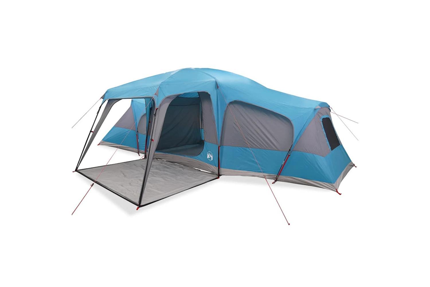 Vidaxl Family Tent With Porch Dome 9-person Blue Waterproof-2