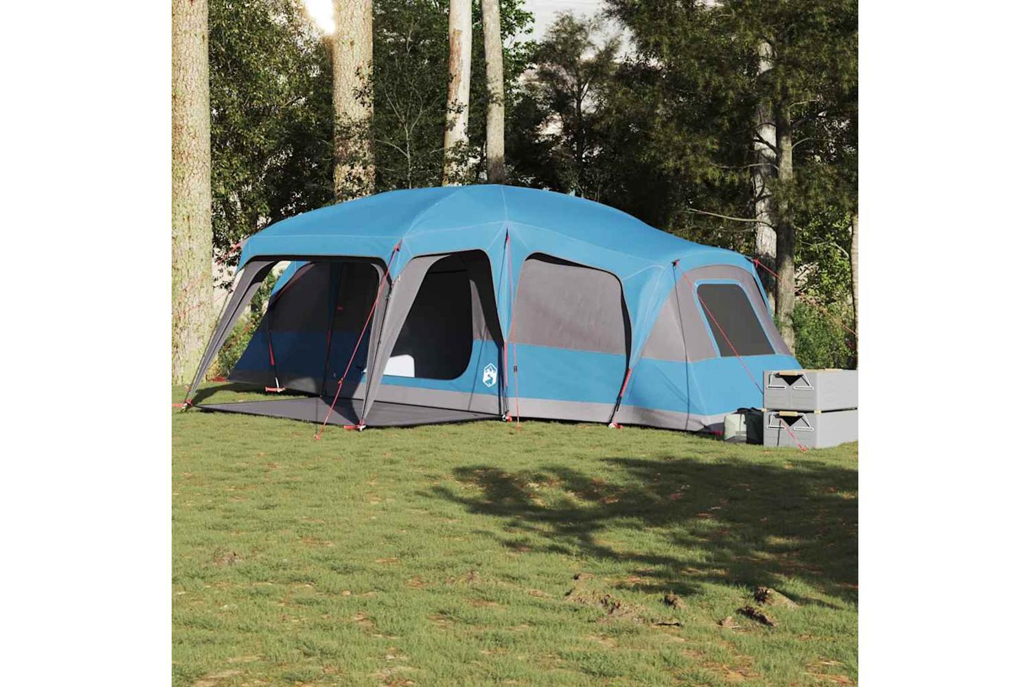 Vidaxl Family Tent With Porch Dome 9-person Blue Waterproof-3